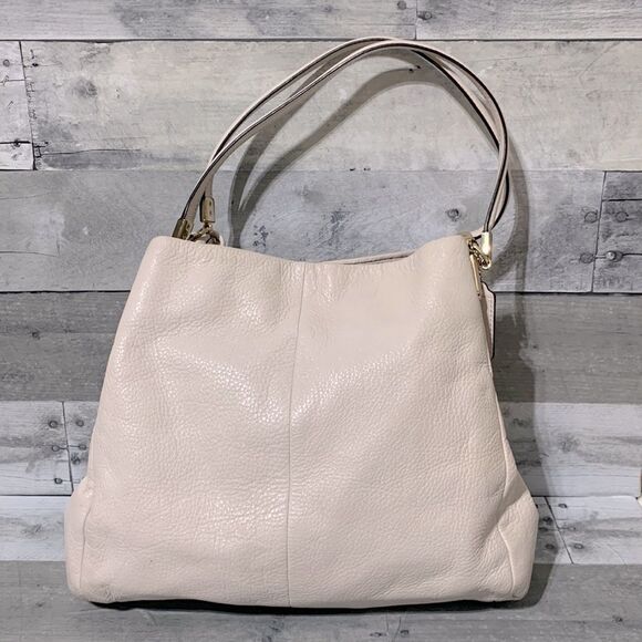 Coach Madison Leather Phoebe Satchel Cream‎ - Picture 1 of 15